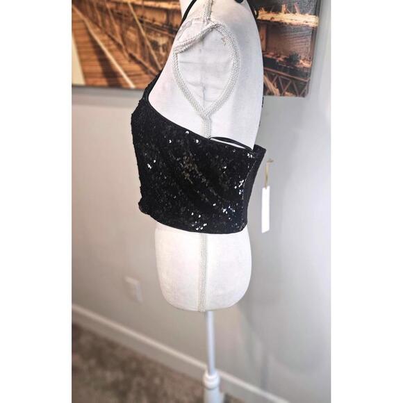 Nwt Revolve's House of Harlow 1960 Black Sequin Halter 1161 - Picture 2 of 8